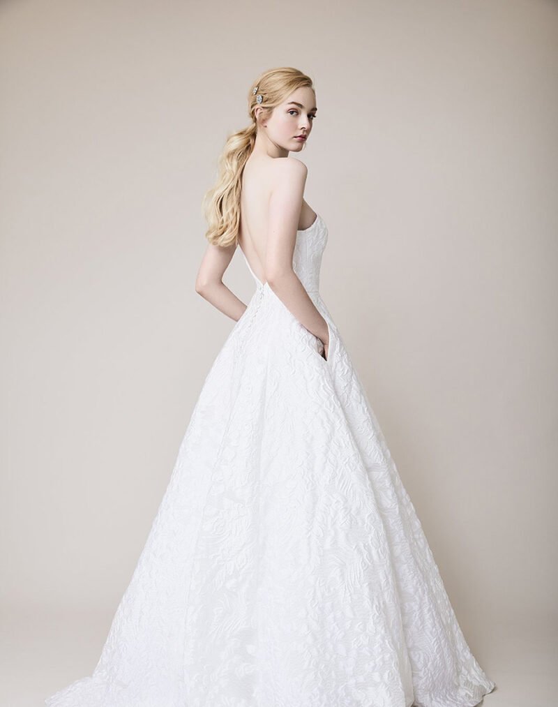 Crystal Floral Bodice Plus Size Wedding Dress - Image 2