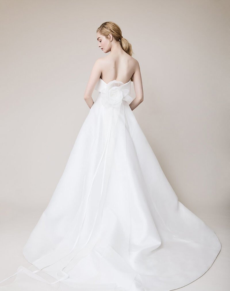 Grosgrain Banded Stretch Lace Wedding Dress - Image 2