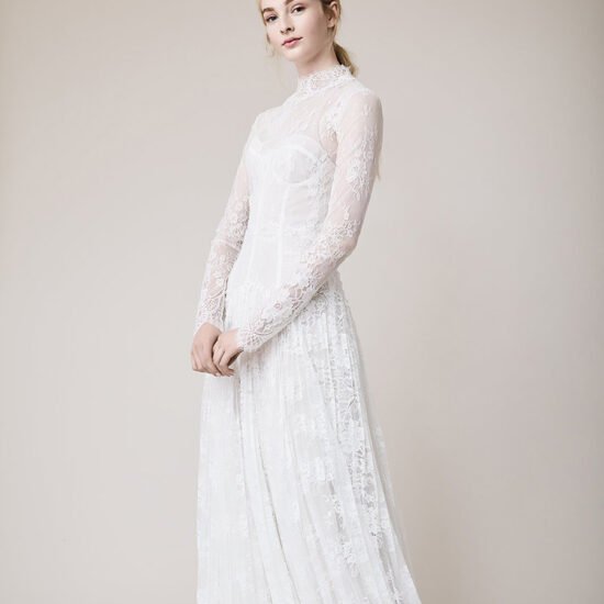 Sheer Lace and Tulle Ball Gown Wedding Dress