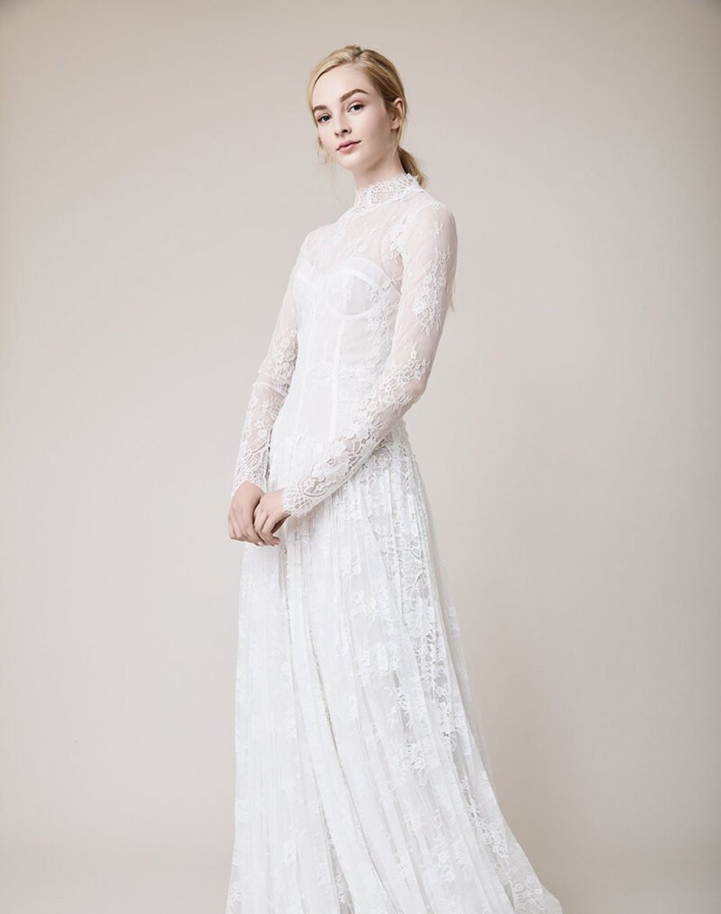 Sheer Lace and Tulle Ball Gown Wedding Dress