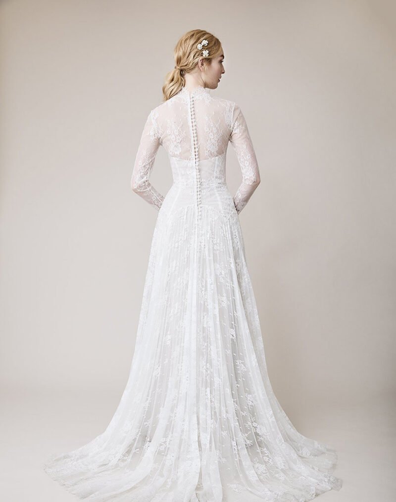 Sheer Lace and Tulle Ball Gown Wedding Dress - Image 2
