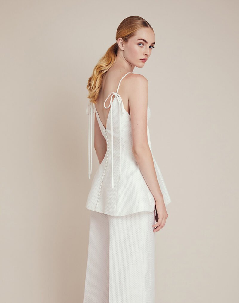 Off-the-Shoulder Mikado Trumpet Wedding Dress - Image 2