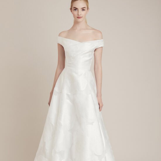 Shimmer Lace Sleeve Applique Wedding Dress