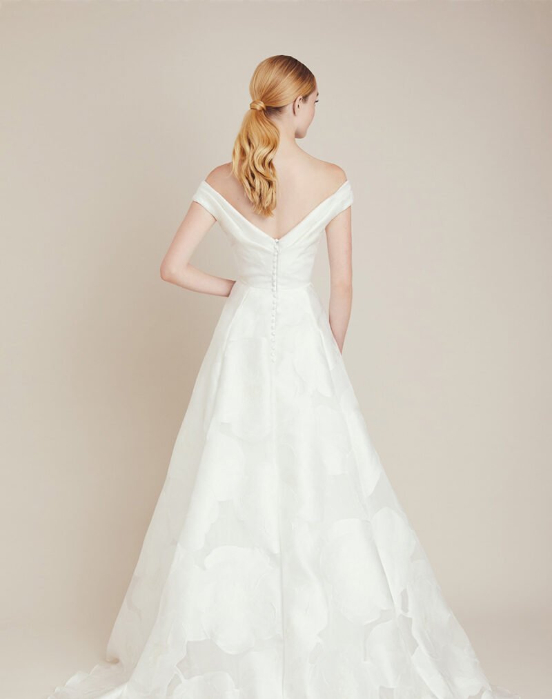 Shimmer Lace Sleeve Applique Wedding Dress - Image 2
